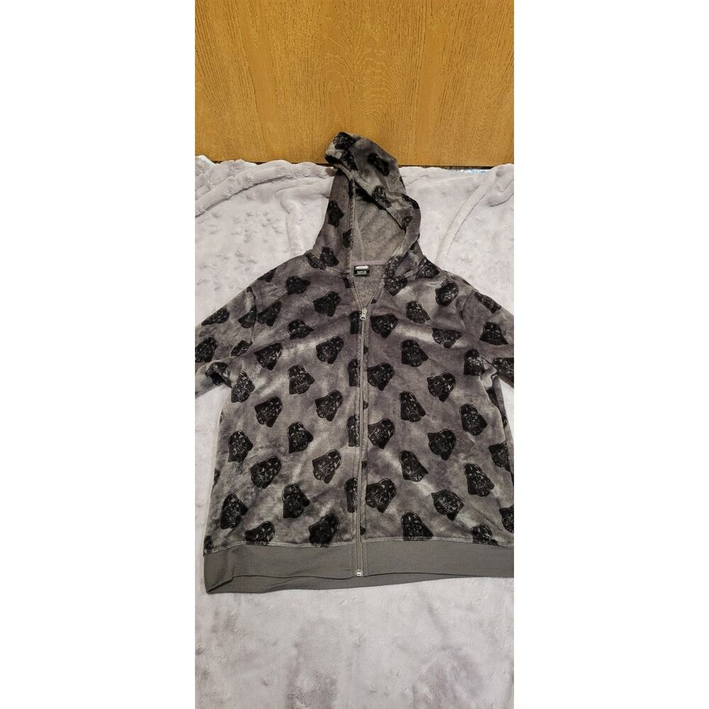 Star Wars Darth Vader Hoodie Youth XL (15-17) Gray Fleece Full Zip Sweatshirt